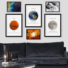 Wallity Set de 6 Cuadros Decorativos Enmarcados Multicolor